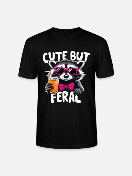Süß aber Wild Waschbär - Stanley/Stella Unisex Bio-T-Shirt CRAFTER - Schwarz