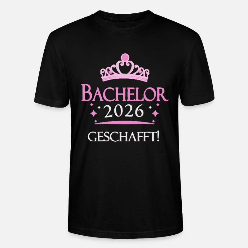 Bachelor 2026 Geschafft Krone - Stanley/Stella Unisex Bio-T-Shirt CRAFTER - Schwarz