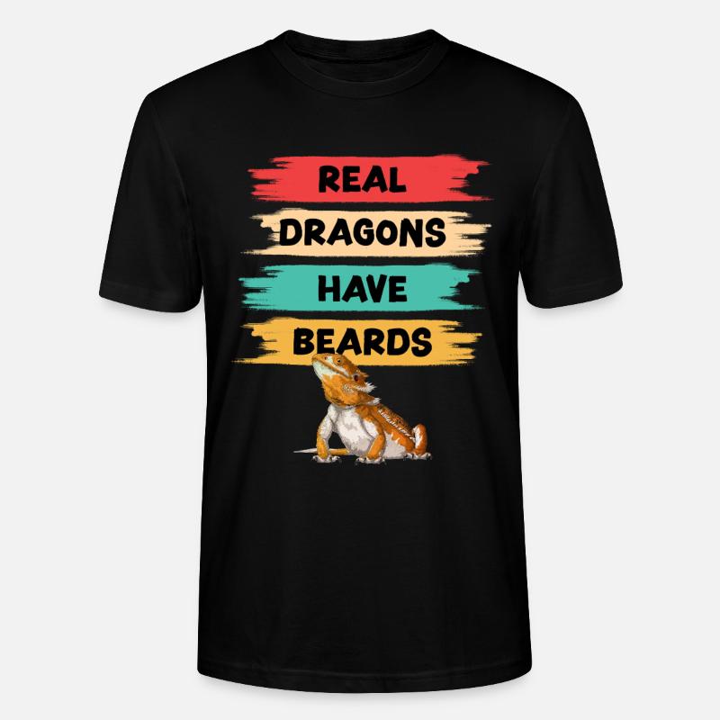 Echte Drachen haben Bärte - Stanley/Stella Unisex Bio-T-Shirt CRAFTER - Schwarz