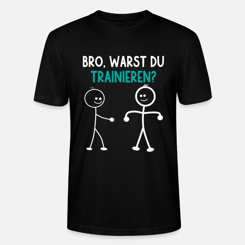 Strichmännchen WARST DU TRAINIEREN LUSTIG - Stanley/Stella Unisex Bio-T-Shirt CRAFTER - Schwarz