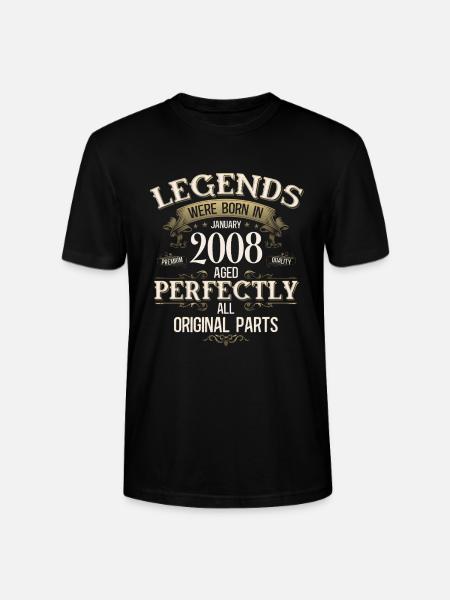 18th Birthday Legend January 2008 - Stanley/Stella CRAFTER Unisex Organic T-Shirt - black
