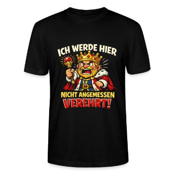 Nicht Angemessen Verehrt König Spruch - Stanley/Stella Unisex Bio-T-Shirt CRAFTER - Schwarz - Vorne - Alina (178cm) & Michal (187cm)
