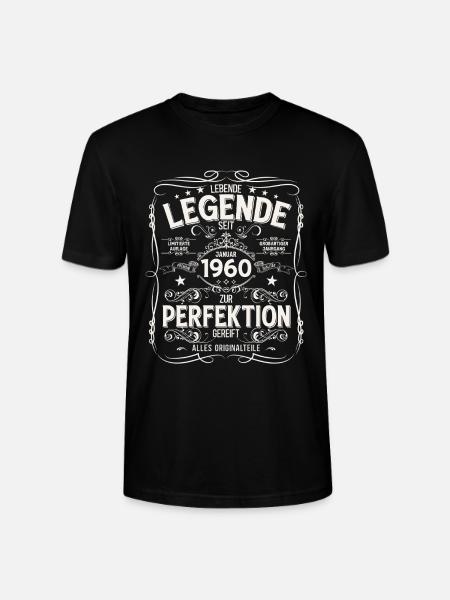 66th Birthday Legend January 1960 - Stanley/Stella CRAFTER Unisex Organic T-Shirt - black
