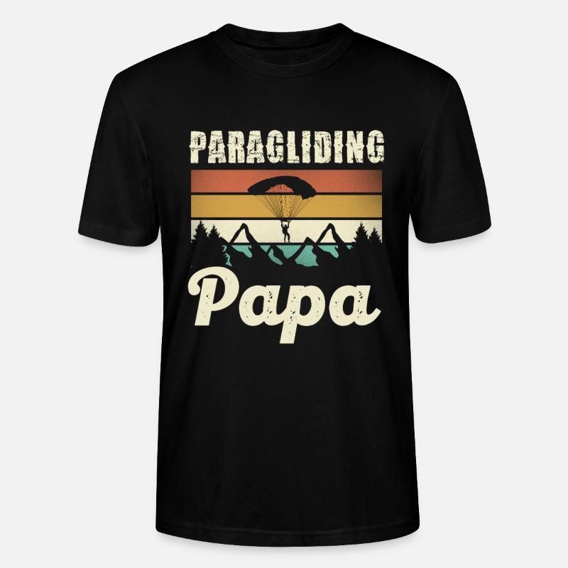 Paragliding Papa Motiv - Stanley/Stella Unisex Bio-T-Shirt CRAFTER - Schwarz