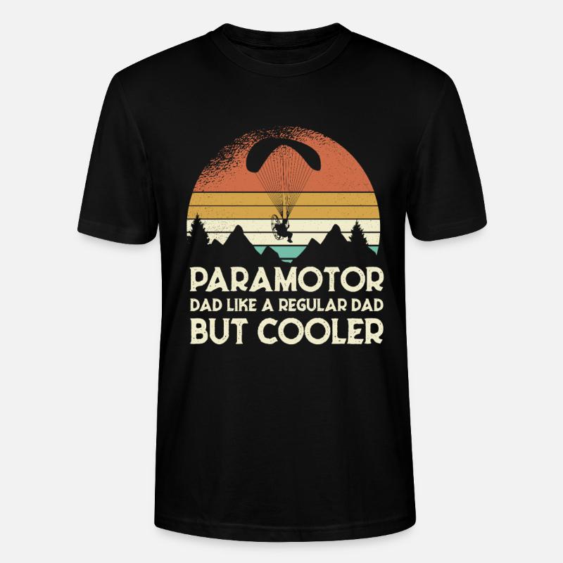 Paramotor Dad Retro Sonnenuntergang - Stanley/Stella Unisex Bio-T-Shirt CRAFTER - Schwarz
