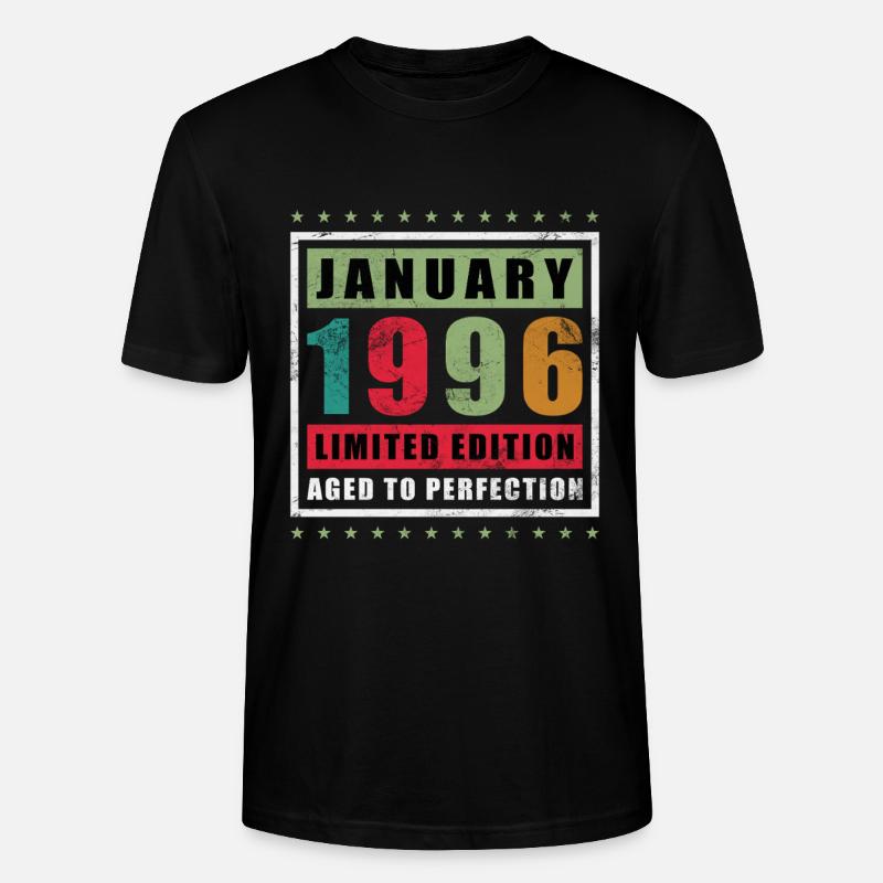 Januar 1996 Limitierte Edition - Stanley/Stella Unisex Bio-T-Shirt CRAFTER - Schwarz