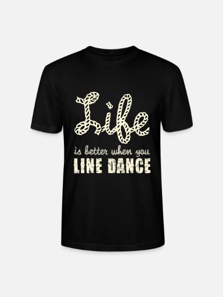 Line Dance Lebensfreude Rope Schrift - Stanley/Stella Unisex Bio-T-Shirt CRAFTER - Schwarz