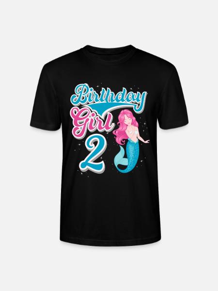 2nd Birthday Mermaid - Stanley/Stella CRAFTER Unisex Organic T-Shirt - black