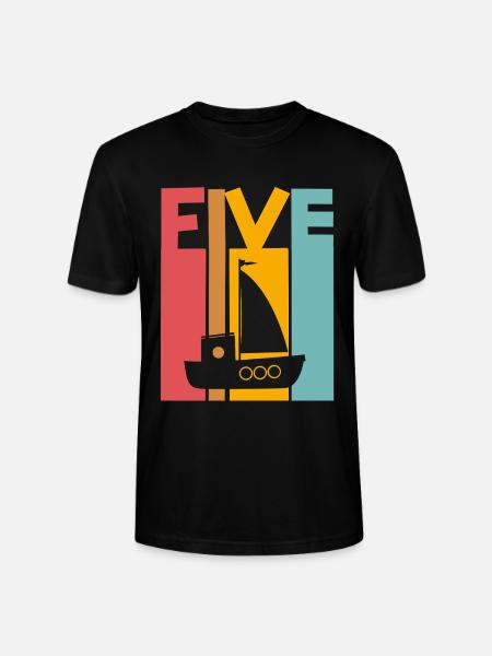 5th Birthday Sailing Ship - Stanley/Stella CRAFTER Unisex Organic T-Shirt - black