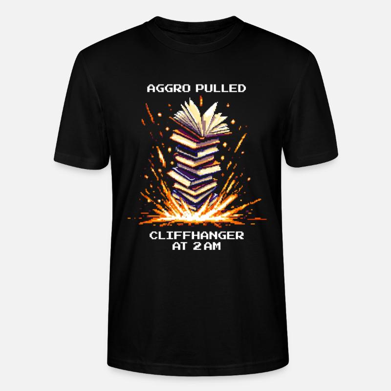 Aggro gezogen | Cliffhanger Lesen Nachteule - Stanley/Stella Unisex Bio-T-Shirt CRAFTER - Schwarz