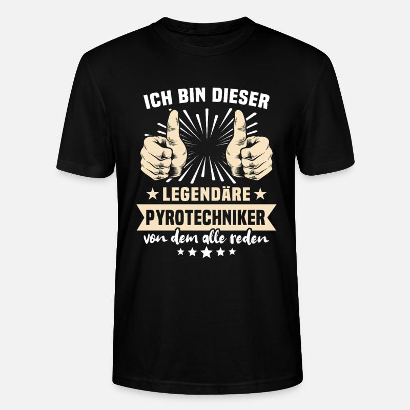 Pyrotechniker Sprüche - Stanley/Stella Unisex Bio-T-Shirt CRAFTER - Schwarz
