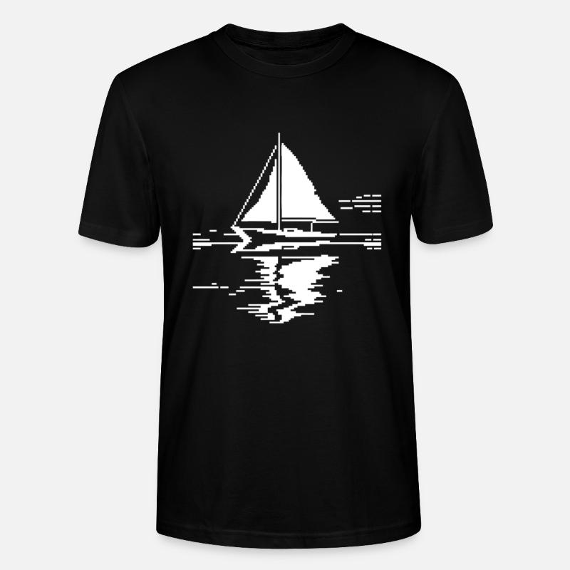 Segelboot Pixel Grafik - Stanley/Stella Unisex Bio-T-Shirt CRAFTER - Schwarz