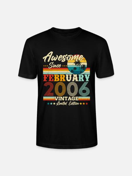 Vintage Februar 2006 Jahrgang Retro Geburtstag - Stanley/Stella Unisex Bio-T-Shirt CRAFTER - Schwarz