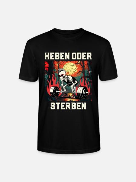 Kraftsportler HEBEN ODER STERBEN Lustiges - Stanley/Stella Unisex Bio-T-Shirt CRAFTER - Schwarz