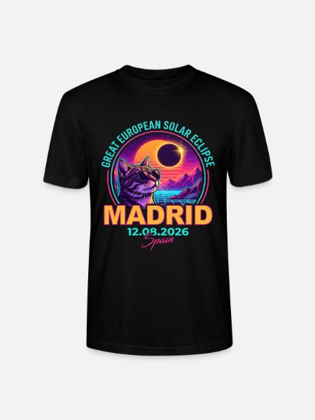 Solar Cat Madrid Eclipse 2026 - Stanley/Stella CRAFTER Unisex Organic T-Shirt - black
