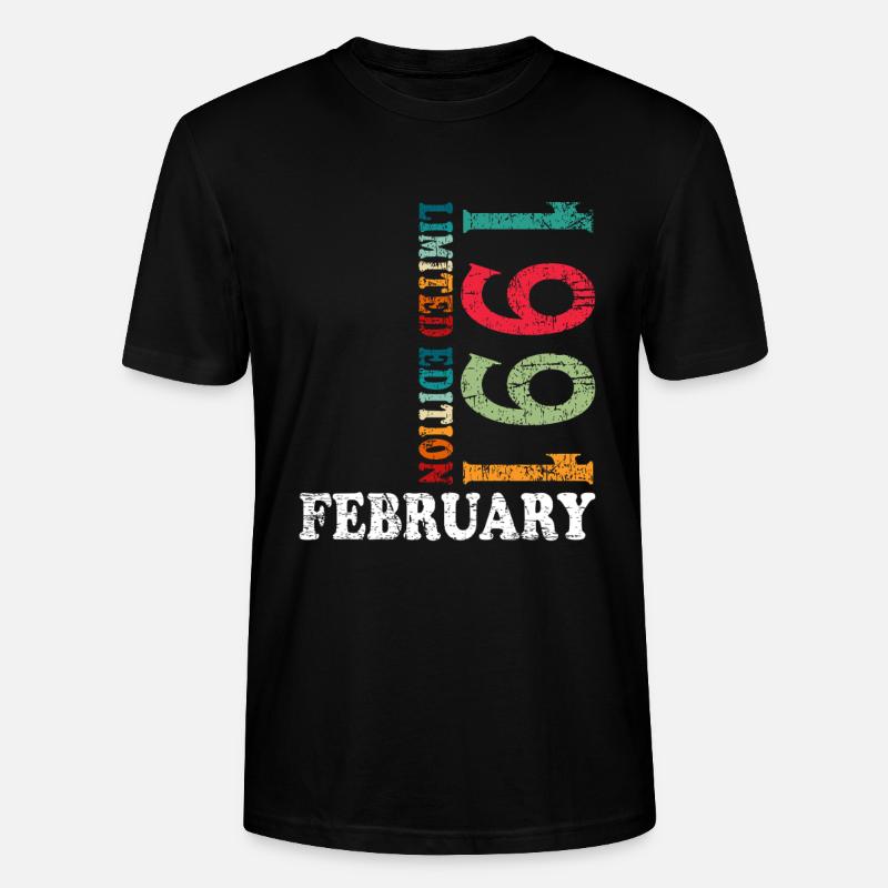 35e anniversaire février 1991 Millésime - T-shirt bio CRAFTER Stanley Stella Unisexe - noir