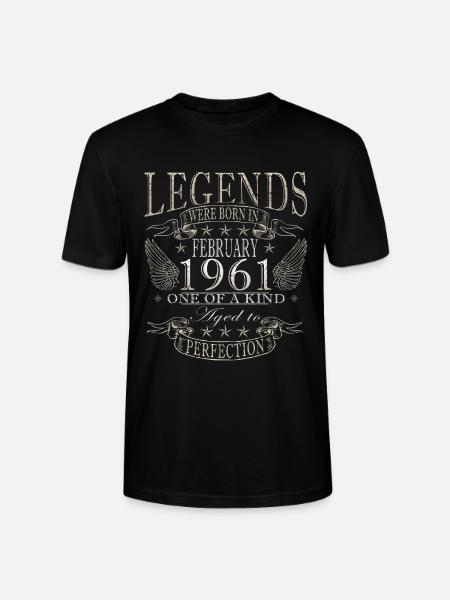 Février 1961 Jubilé 1961 Légendes Février - T-shirt bio CRAFTER Stanley Stella Unisexe - noir
