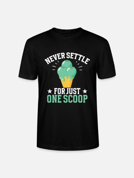 Minz-Schokoladenchip-Cream-Kugel Frische Minze - Stanley/Stella Unisex Bio-T-Shirt CRAFTER - Schwarz