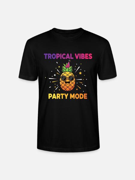 Tropical Vibes Party Pineapple - Stanley/Stella CRAFTER Unisex Organic T-Shirt - black
