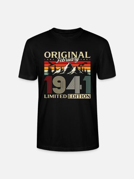 85e anniversaire février 1941 Millésime - T-shirt bio CRAFTER Stanley Stella Unisexe - noir