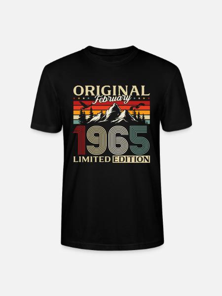 61e anniversaire février 1965 Millésime - T-shirt bio CRAFTER Stanley Stella Unisexe - noir