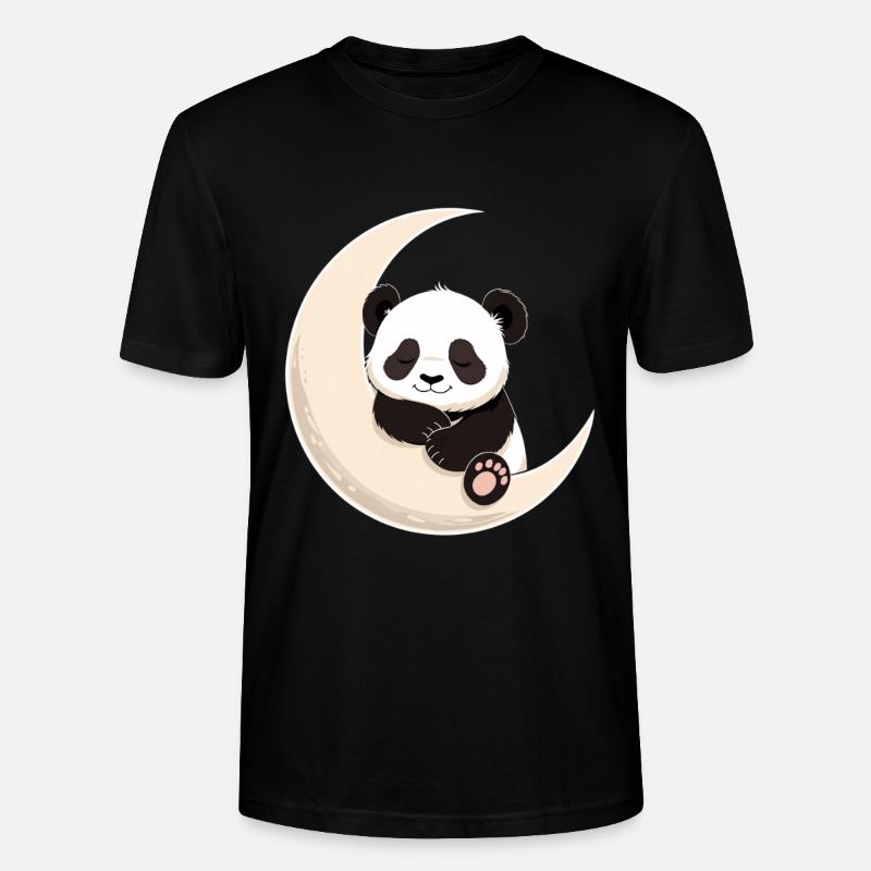Panda Mondkuscheln - Stanley/Stella Unisex Bio-T-Shirt CRAFTER - Schwarz