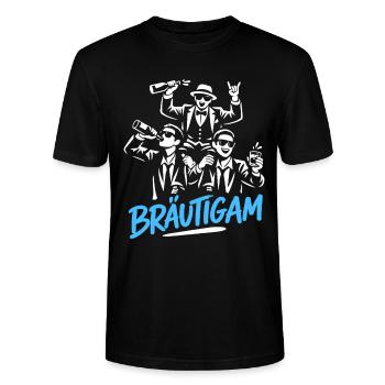 T-shirt du marié de la fête de garçon Grondement de la fête de garçon - T-shirt bio CRAFTER Stanley Stella Unisexe - noir - Devant - Alina (178cm) & Michal (187cm)
