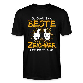 Zeichner Geschenkidee - Stanley/Stella Unisex Bio-T-Shirt CRAFTER - Schwarz - Vorne - Alina (178cm) & Michal (187cm)