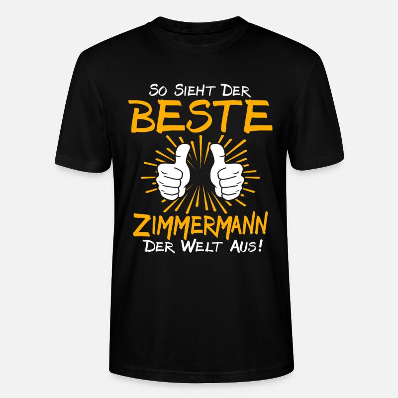Zimmermann Geschenkidee - Stanley/Stella Unisex Bio-T-Shirt CRAFTER - Schwarz