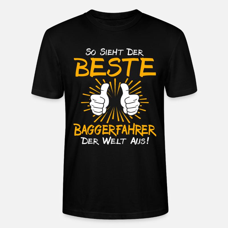 Baggerfahrer Geschenkidee - Stanley/Stella Unisex Bio-T-Shirt CRAFTER - Schwarz