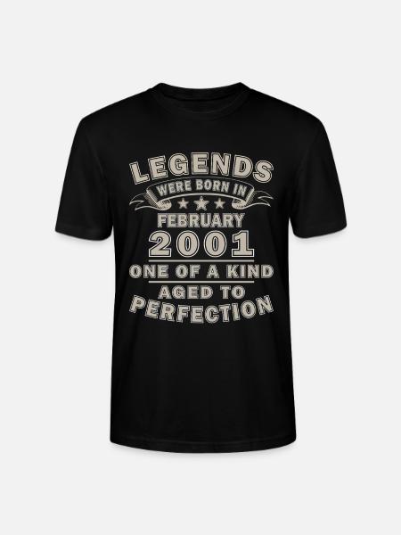 2001 February Birthday Legend - Stanley/Stella CRAFTER Unisex Organic T-Shirt - black