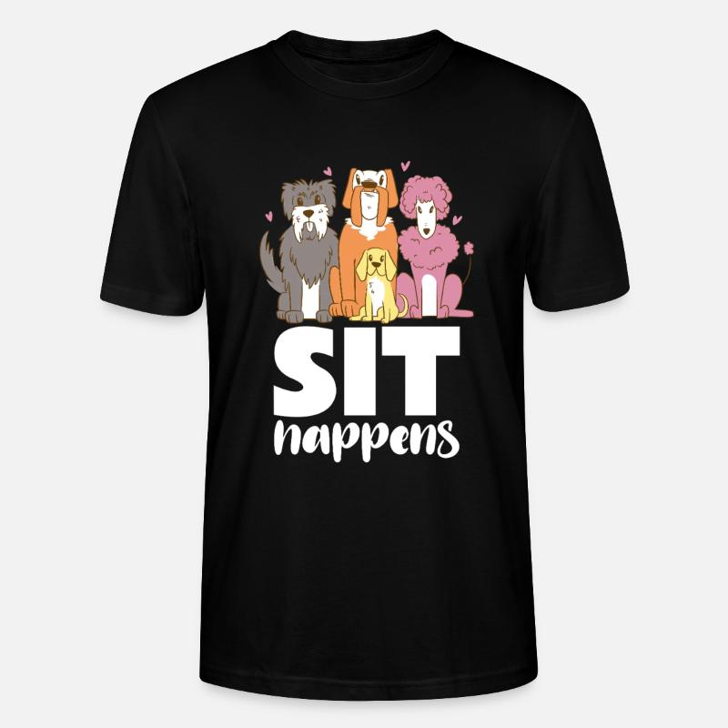 Hundebande Sit Happens - Stanley/Stella Unisex Bio-T-Shirt CRAFTER - Schwarz