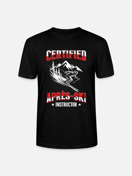 Skiing CERTIFIED APRÈS-SKI INSTRUCTOR FUNNY - Stanley/Stella CRAFTER Unisex Organic T-Shirt - black