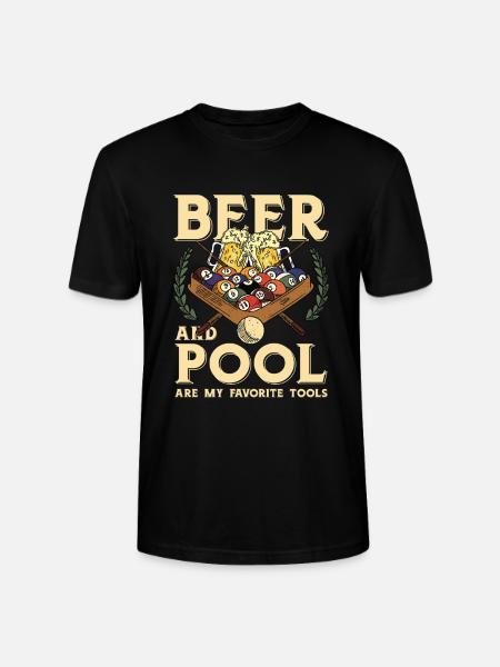 Beer and pool – favorite tools - Stanley/Stella CRAFTER Unisex Organic T-Shirt - black
