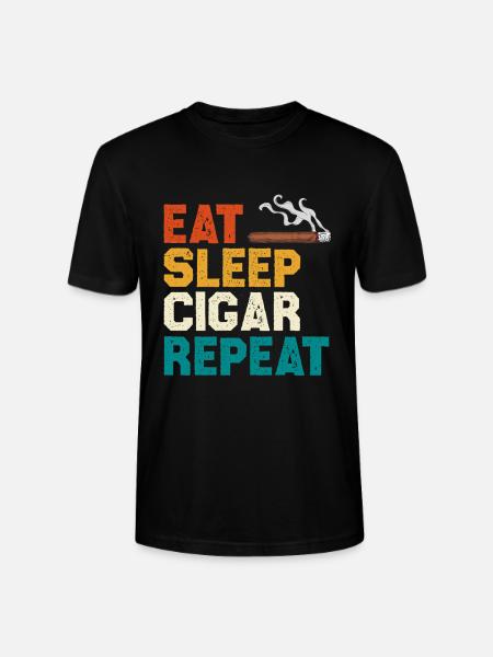 Eat Sleep Cigar Repeat Tee - Stanley/Stella Unisex Bio-T-Shirt CRAFTER - Schwarz