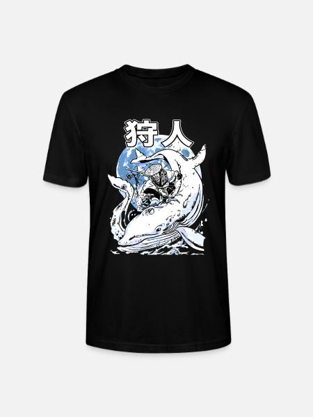 Japanischer Wal Kampf – Ukiyo-e Meereskunst - Stanley/Stella Unisex Bio-T-Shirt CRAFTER - Schwarz