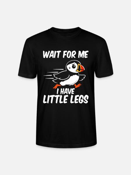 Short legs, puffins, funny saying - Stanley/Stella CRAFTER Unisex Organic T-Shirt - black