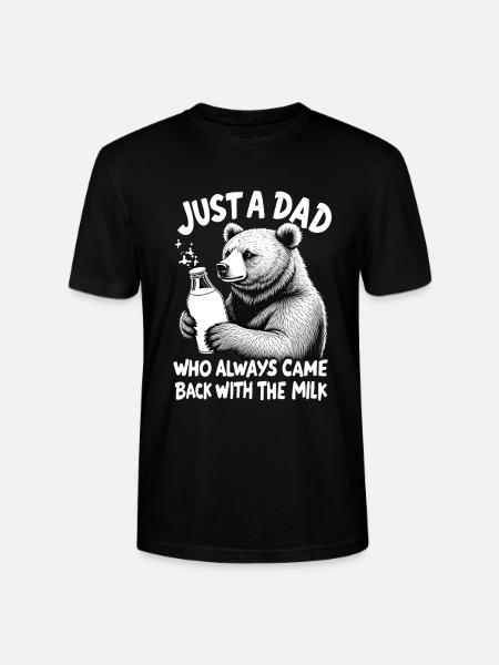 Bär mit Milch – Vatertier Spruch - Stanley/Stella Unisex Bio-T-Shirt CRAFTER - Schwarz