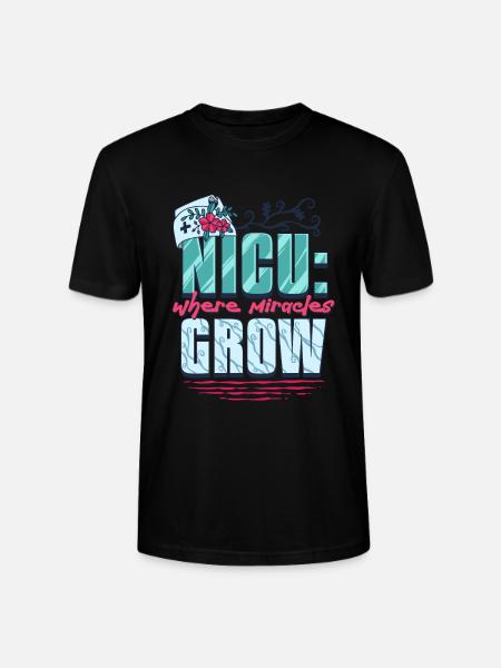 NICU Nurse Where Miracles Grow - Stanley/Stella CRAFTER Unisex Organic T-Shirt - black
