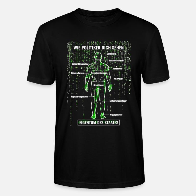 Systemfehler Steuerzahler - Matrix Zerlegeplan  - Stanley/Stella Unisex Bio-T-Shirt CRAFTER - Schwarz
