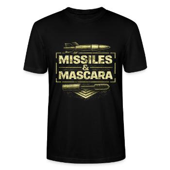 Female Soldier Missiles & Mascara - Stanley/Stella CRAFTER Unisex Organic T-Shirt - black - Front - Alina (178cm) & Michal (187cm)