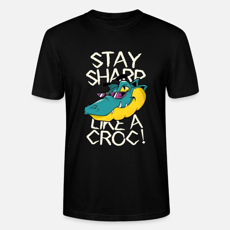 Reste vigilant - Crocodile avec style - T-shirt bio CRAFTER Stanley Stella Unisexe - noir
