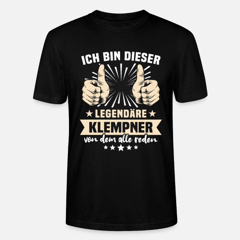 Klempner Sprüche - Stanley/Stella Unisex Bio-T-Shirt CRAFTER - Schwarz