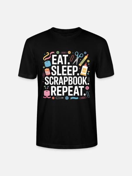 Food Sleep Scrapbook Review - Stanley/Stella CRAFTER Unisex Organic T-Shirt - black