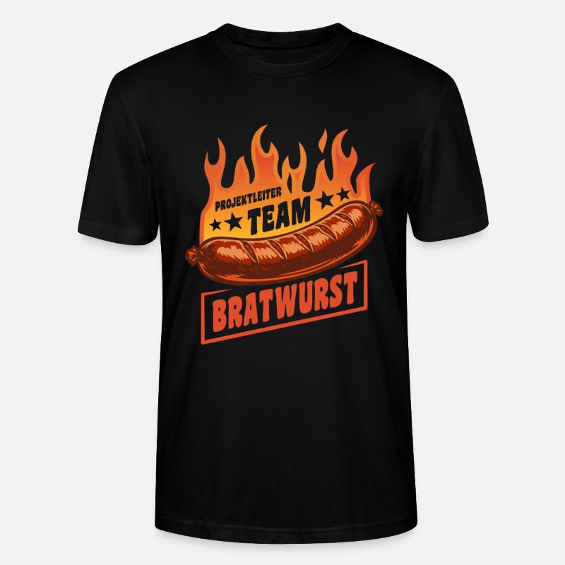 Projektleiter Team Bratwurst | Grillen Feuer - Stanley/Stella Unisex Bio-T-Shirt CRAFTER - Schwarz