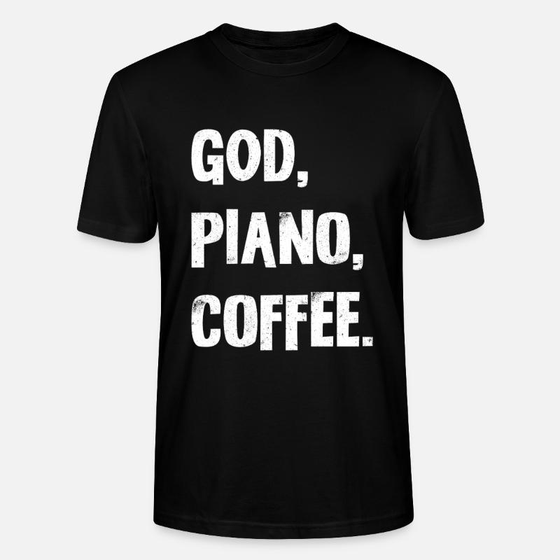 GOD PIANO COFFEE Typografie - Stanley/Stella Unisex Bio-T-Shirt CRAFTER - Schwarz