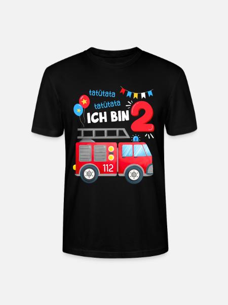 Fire Brigade 2 Years Second Birthday Boy Outfit - Stanley/Stella CRAFTER Unisex Organic T-Shirt - black