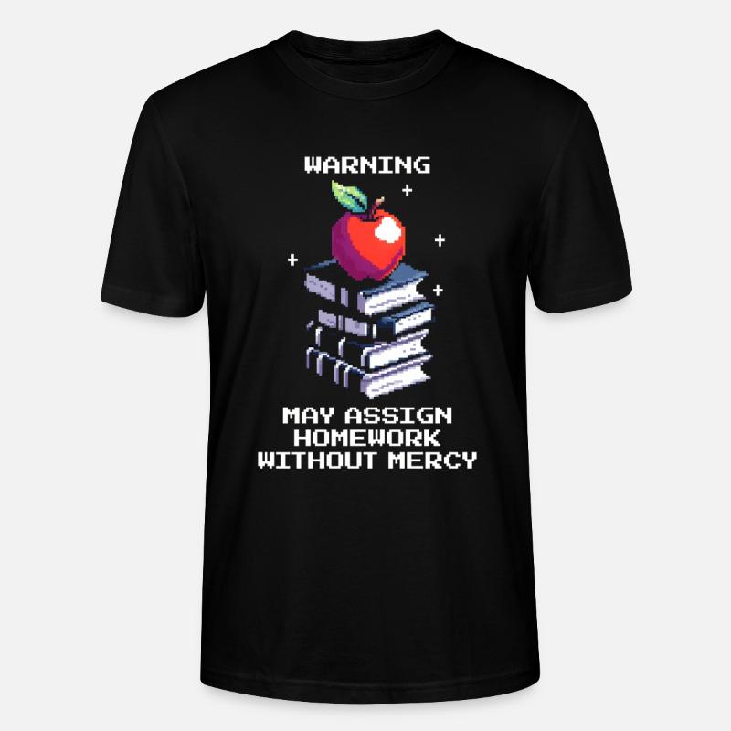 Avertissement : Devoirs sans pitié | Professeur - T-shirt bio CRAFTER Stanley Stella Unisexe - noir