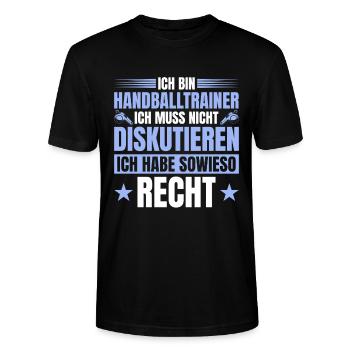 Handballtrainer Muss nicht Diskutieren - Stanley/Stella Unisex Bio-T-Shirt CRAFTER - Schwarz - Vorne - Alina (178cm) & Michal (187cm)