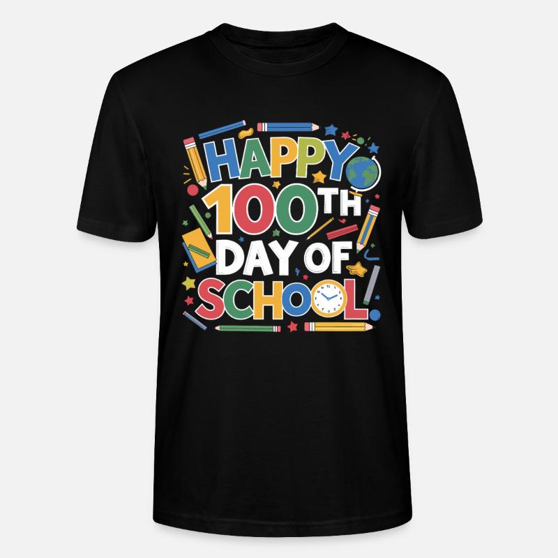 100th Day School Celebration - Stanley/Stella Unisex Bio-T-Shirt CRAFTER - Schwarz